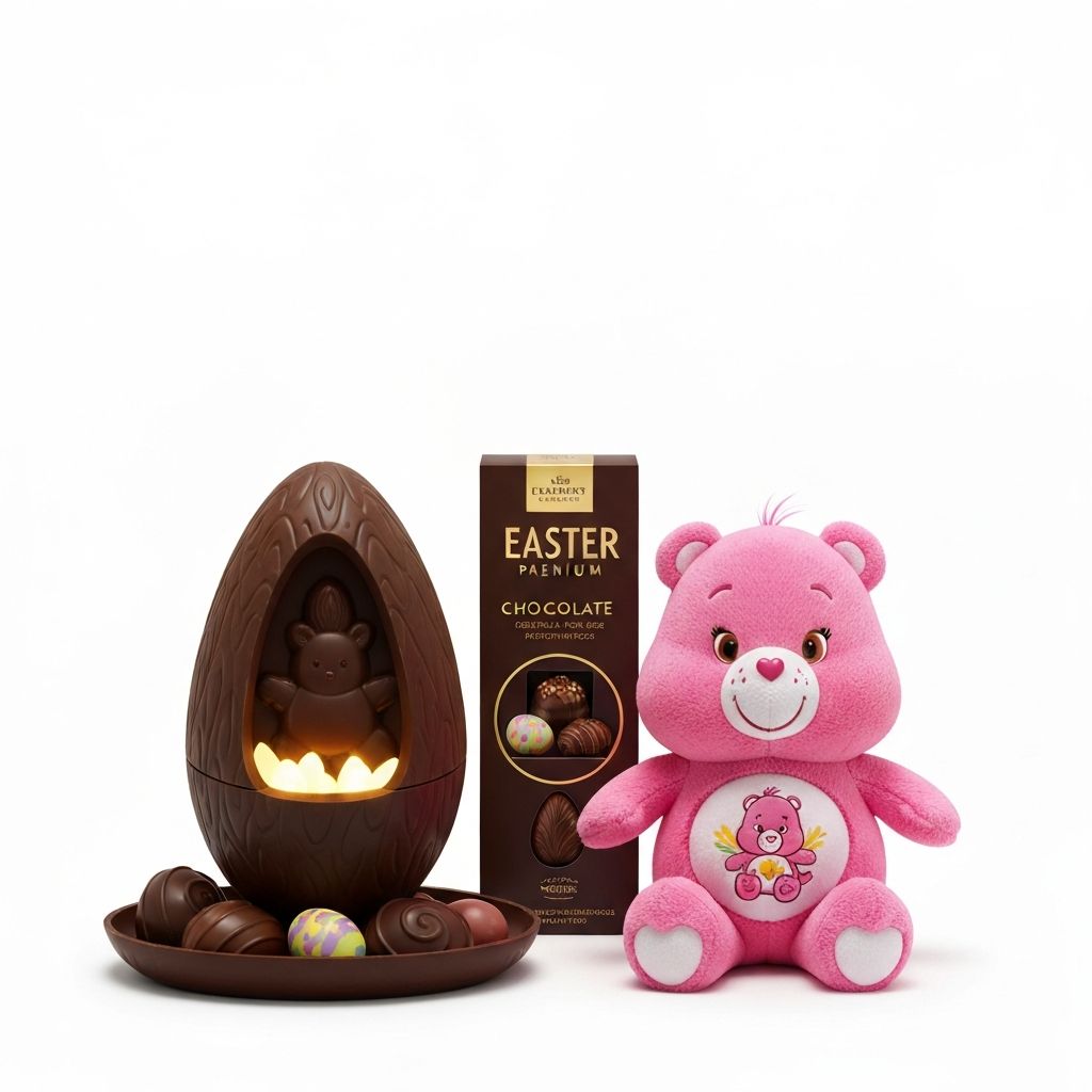 Ovo de Páscoa ao Leite Pelúcia Animadinha com LED Ursinhos Carinhosos 170g